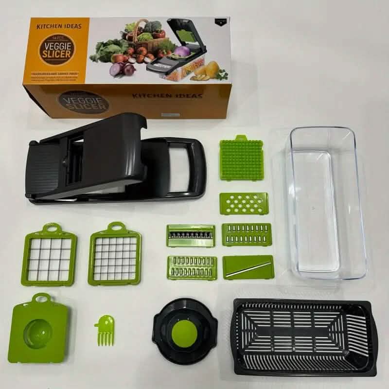 14-in-1 vegetable chopper dicer close-up blade kitchen gadget