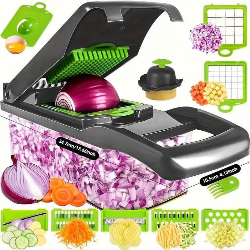 14-in-1 kitchen vegetable chopper multi-function food dicer set