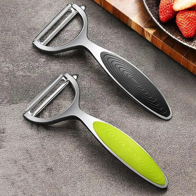 2-pack ceramic fruit and vegetable peeler set green and gray colors