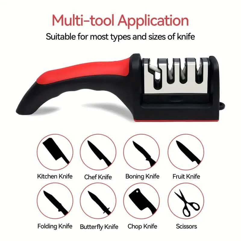 4-stage kitchen knife sharpener tool product packaging