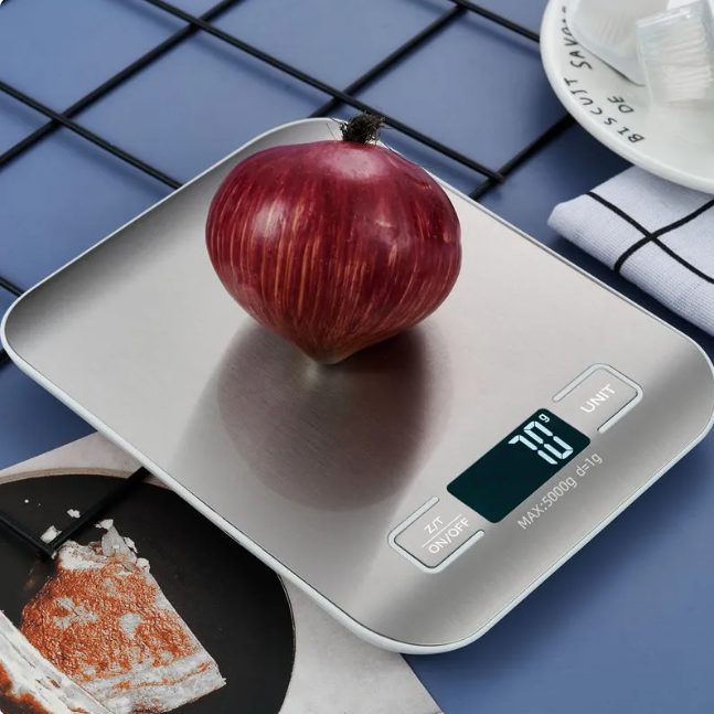Digital Kitchen Scale – Stainless Steel Food Scale for Baking & Cooking