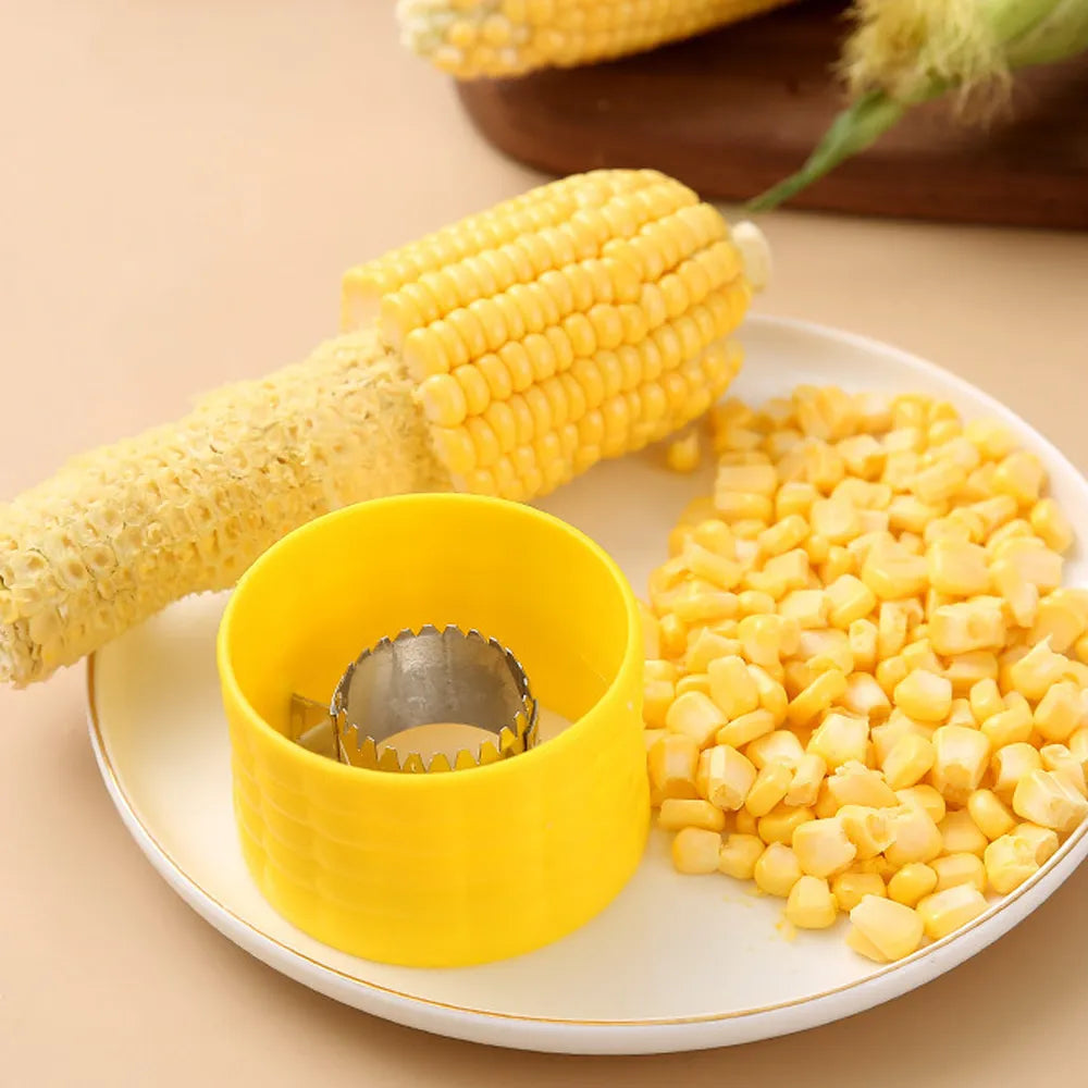 Corn cob cutter peeler close-up blade detail kitchen gadget