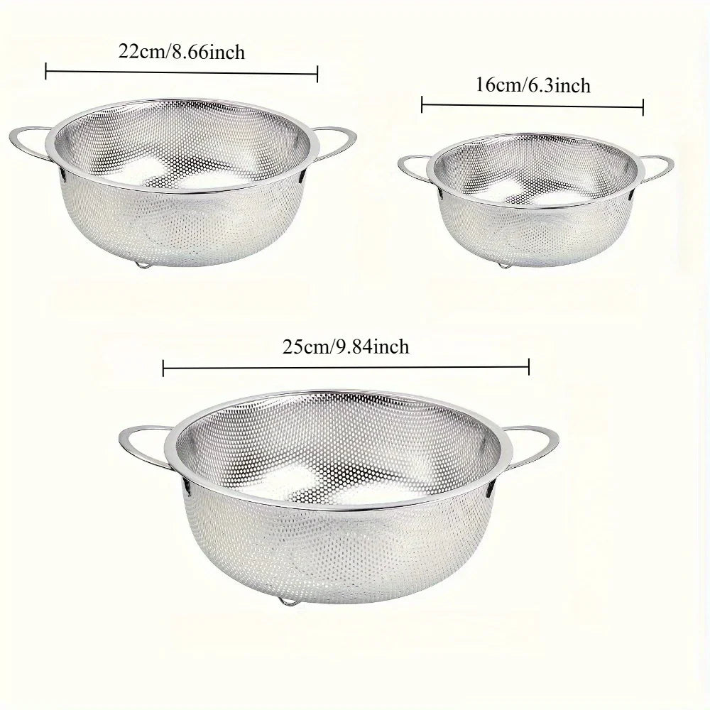 Fine mesh strainer with resting base close-up stainless steel kitchen