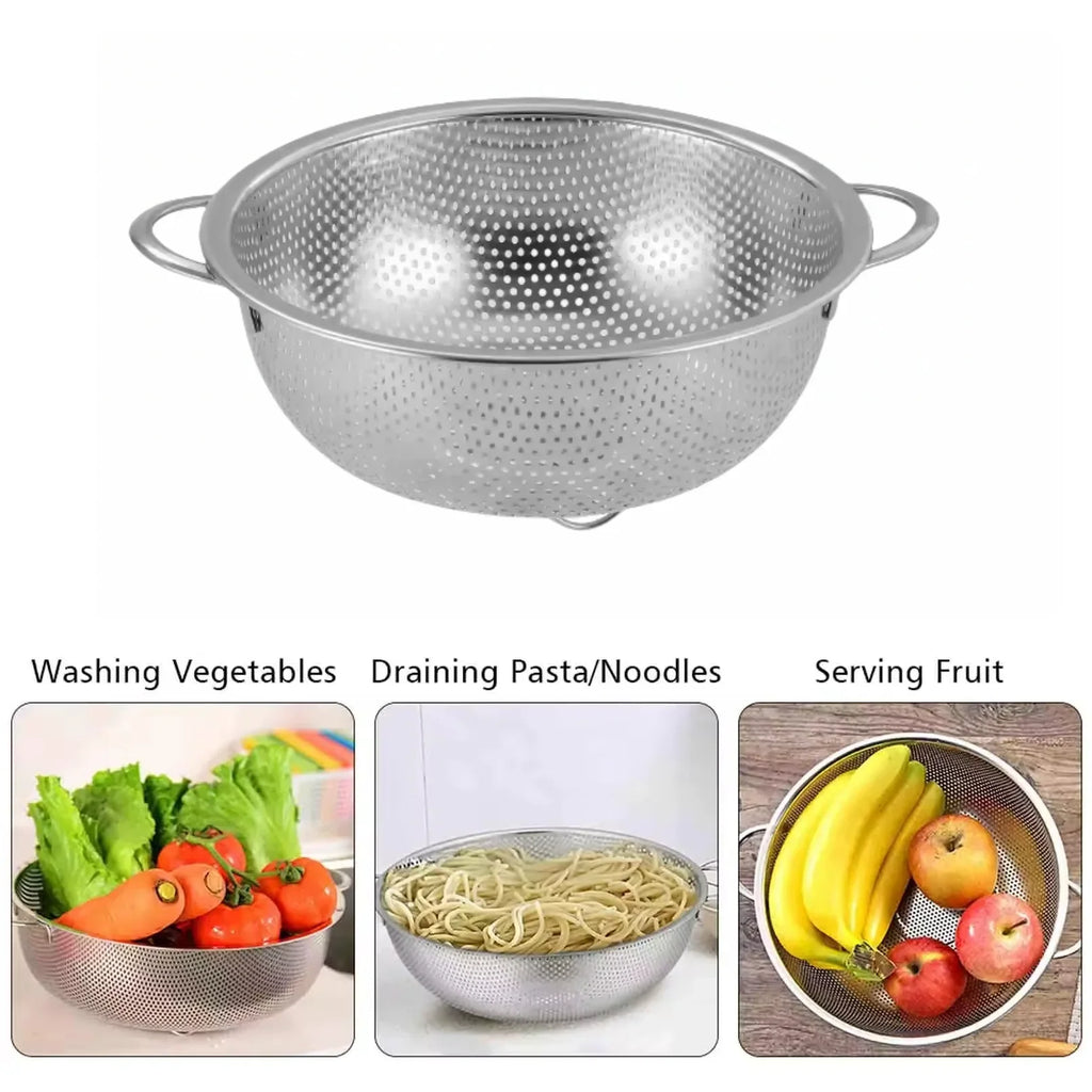 Stainless steel fine mesh strainer set with handles colander kitchen tool