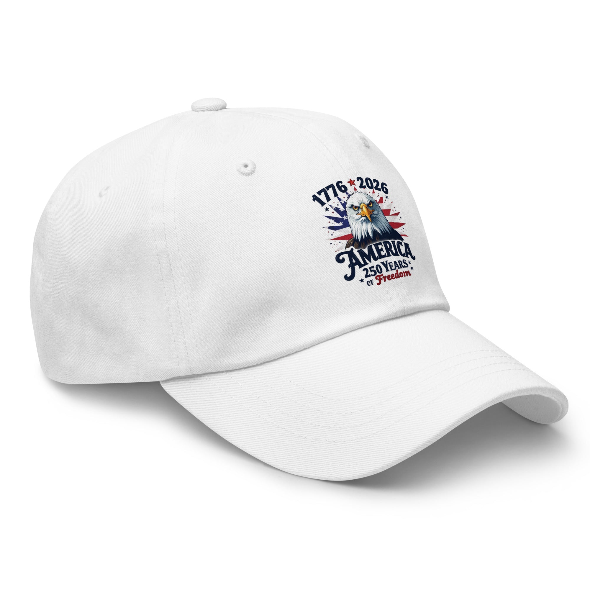 America 250 bald eagle dad hat worn lifestyle photo patriotic