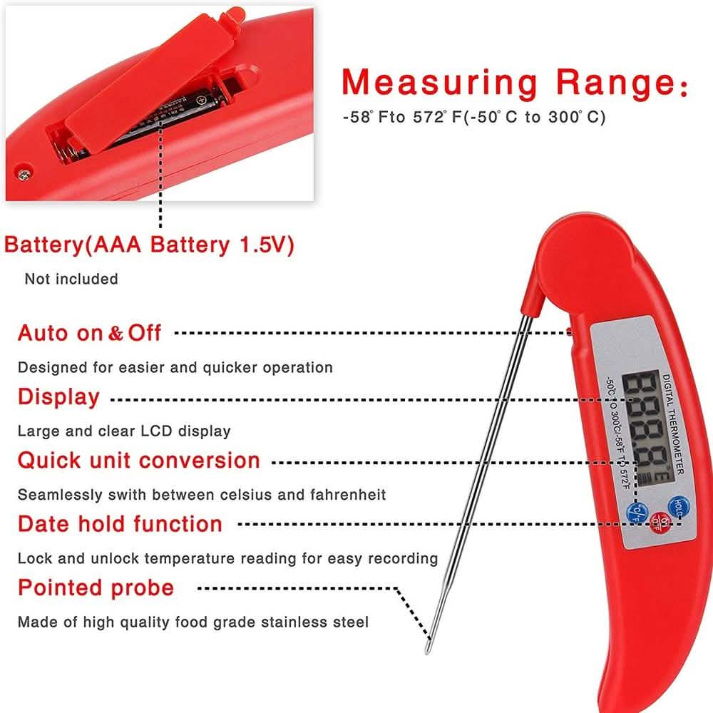 Instant digital thermometer probe blue color cooking tool