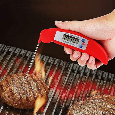 Instant-read digital meat thermometer probe black color for grilling
