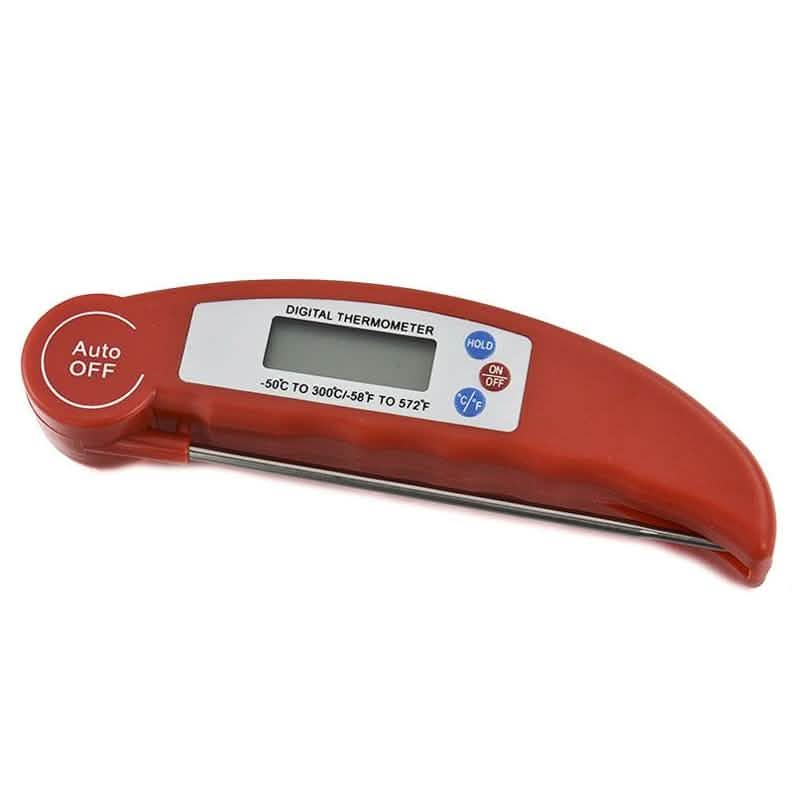 Instant-read digital thermometer probe red version for grilling cooking