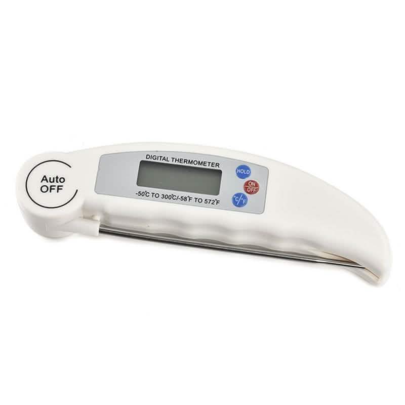 Digital meat thermometer probe white color grilling and roasting