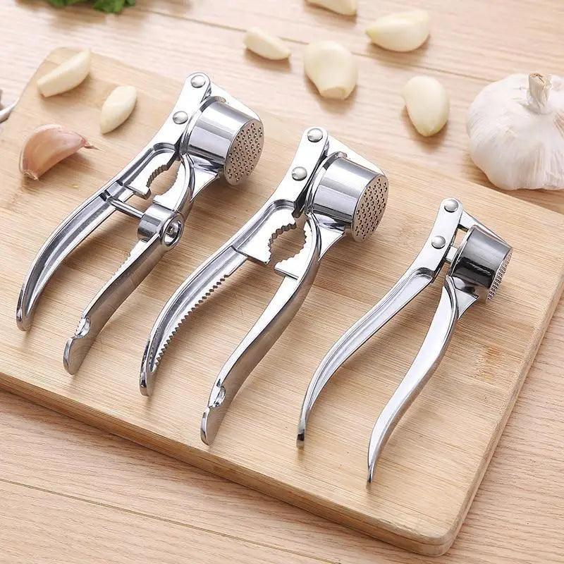 Stainless steel garlic press and ginger crusher handheld multi-function kitchen tool