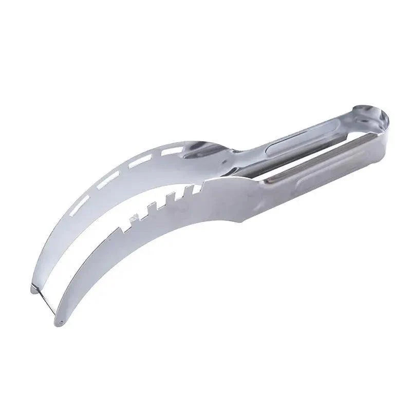 Stainless steel watermelon cutter and fruit knife kitchen tool angle view