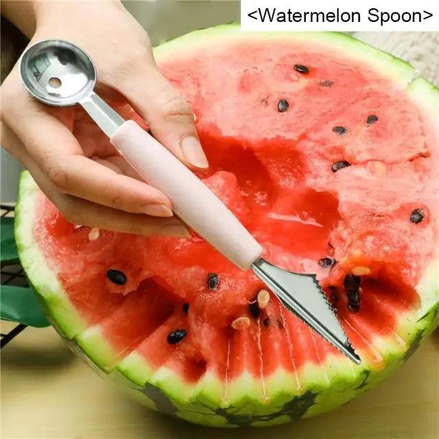 Stainless steel watermelon slicer cutter product shot white background