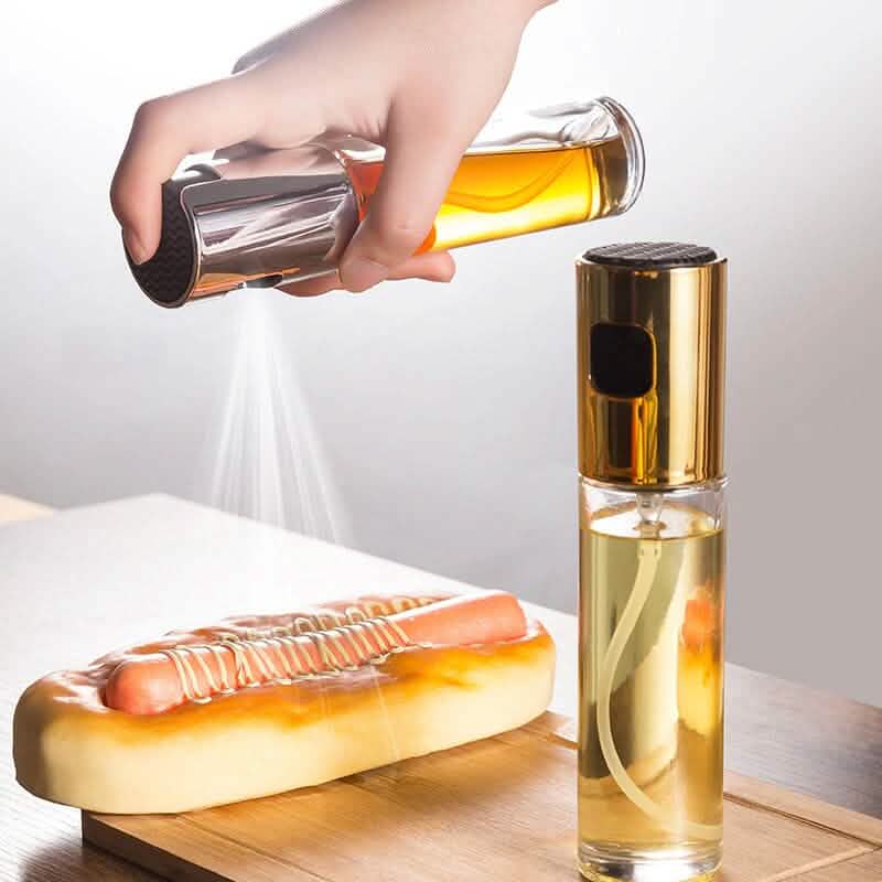 Push-type olive oil spray bottle rose gold color kitchen tool