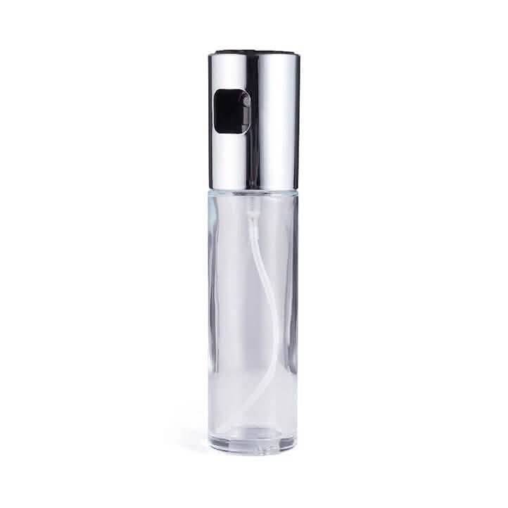 Push type olive oil sprayer bottle silver color kitchen gadget