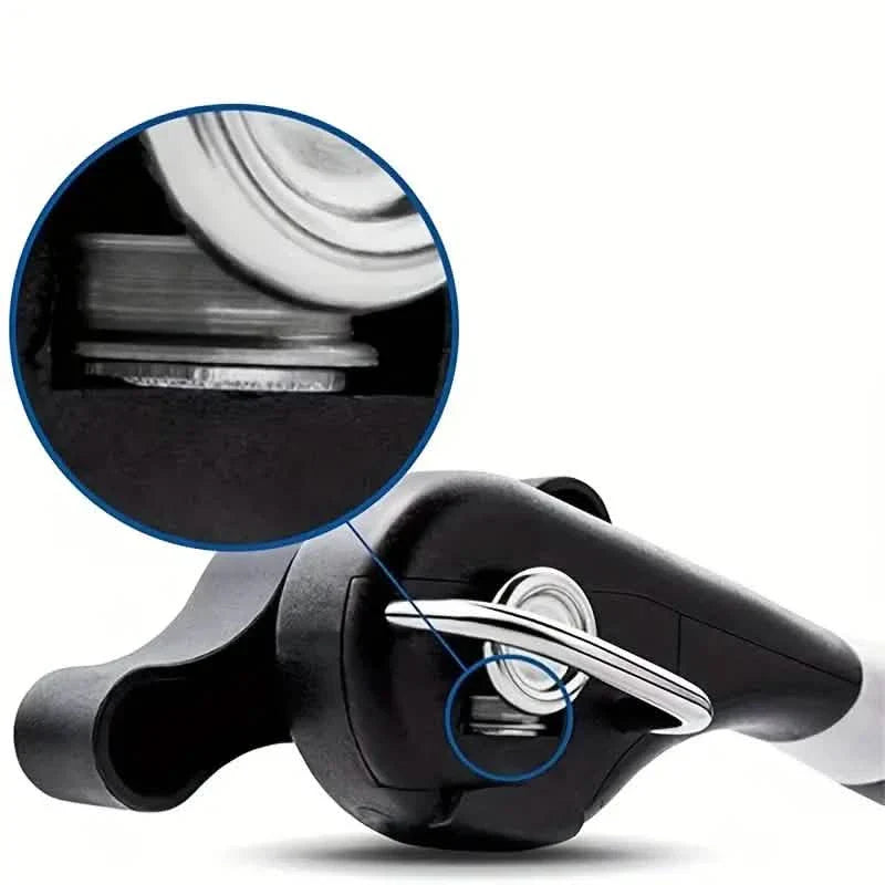Stainless steel can opener packaging product shot kitchen gadget