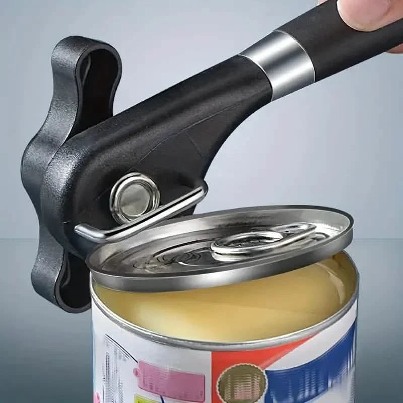 Stainless steel can opener multifunctional kitchen tool ergonomic grip