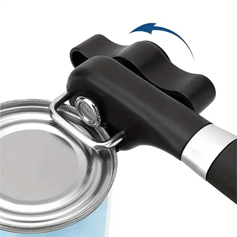 Quick easy can opener stainless steel safe cut product close-up