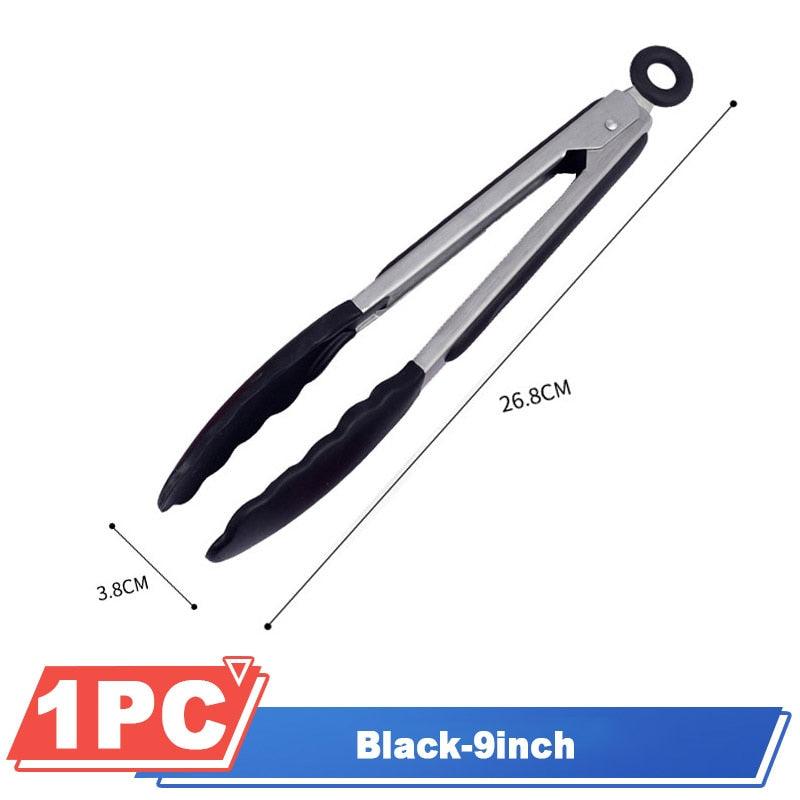 Silicone-Tip BBQ & Kitchen Tongs