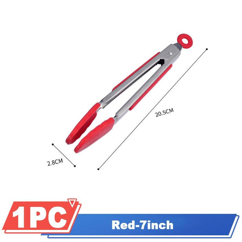 Non-stick BBQ tongs heat-resistant silicone barbecue kitchen tool