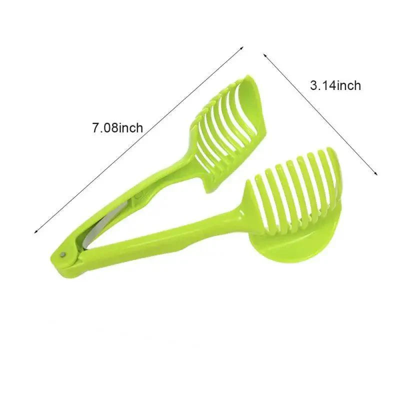 Handheld slicer cutting cucumber kitchen gadget close-up