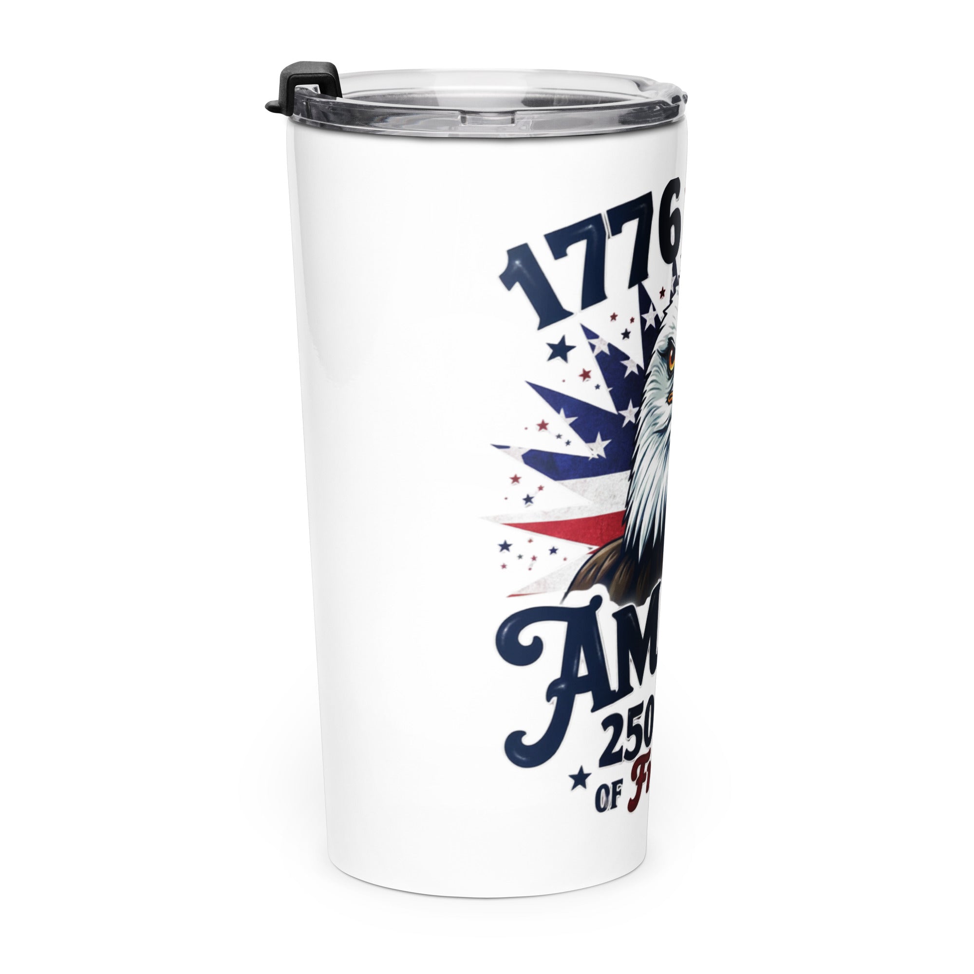 America 250 anniversary tumbler 20oz patriotic design detail view