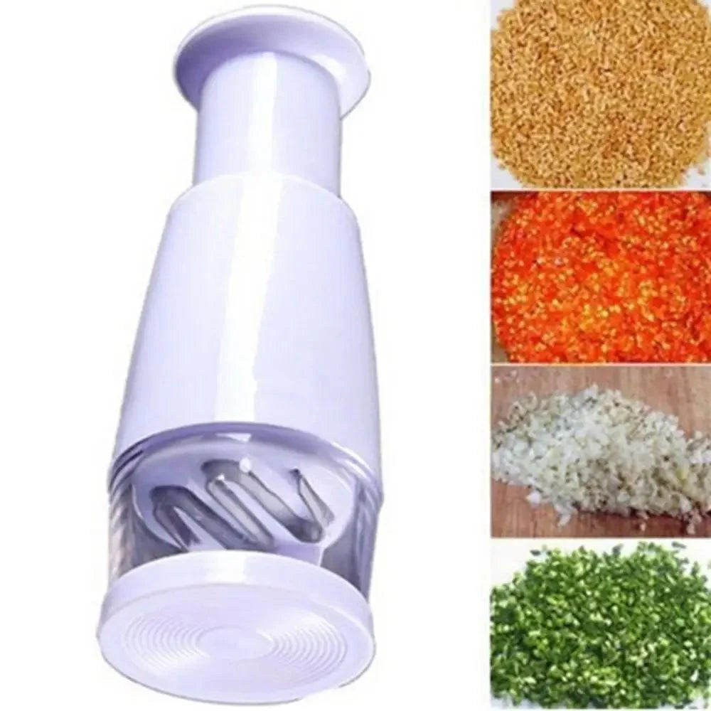 White food chopper and vegetable cutter with large transparent container